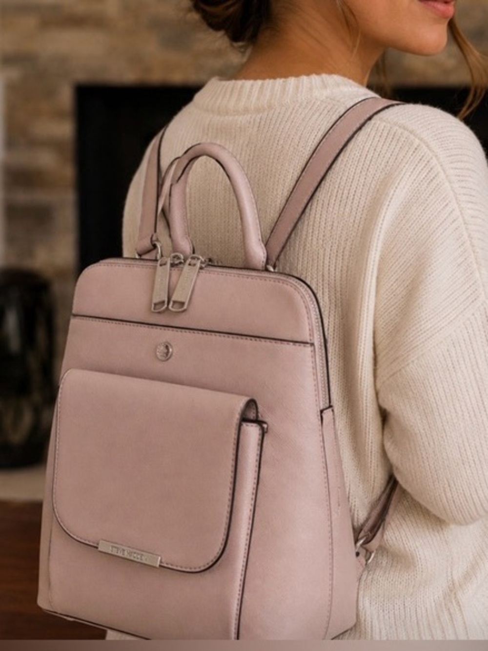 Steve Madden Blush Pink Women's Faux Leather Backpack Purse